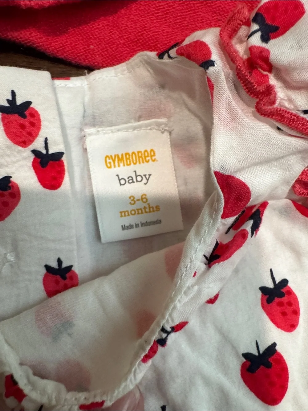 Gymboree Strawberry Print Top with Pink Cardigan & Leggings